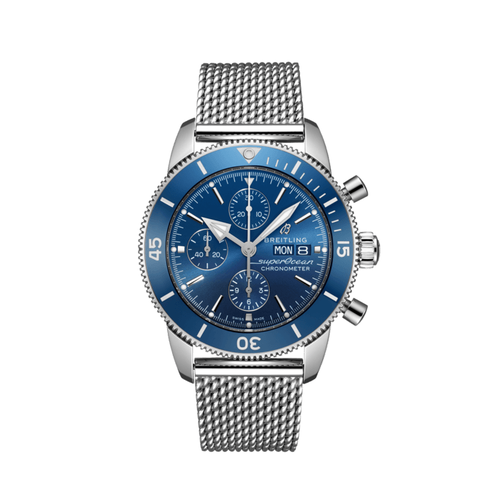 Superocean Heritage Chronograph 44, Stainless steel - Blue
Inspired by the original Superocean from the 1950s, the Superocean Heritage combines iconic design features with a modern touch. Sporty and elegant, the Superocean Heritage is a true embodiment of style at sea.