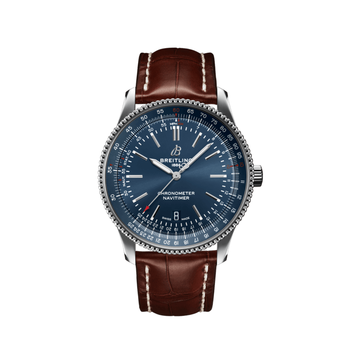 Navitimer Automatic 41, Stainless steel - Blue
Refined and elegant, the Navitimer Automatic 41 combines the historic appeal of a true icon with the sophistication of a contemporary timepiece.