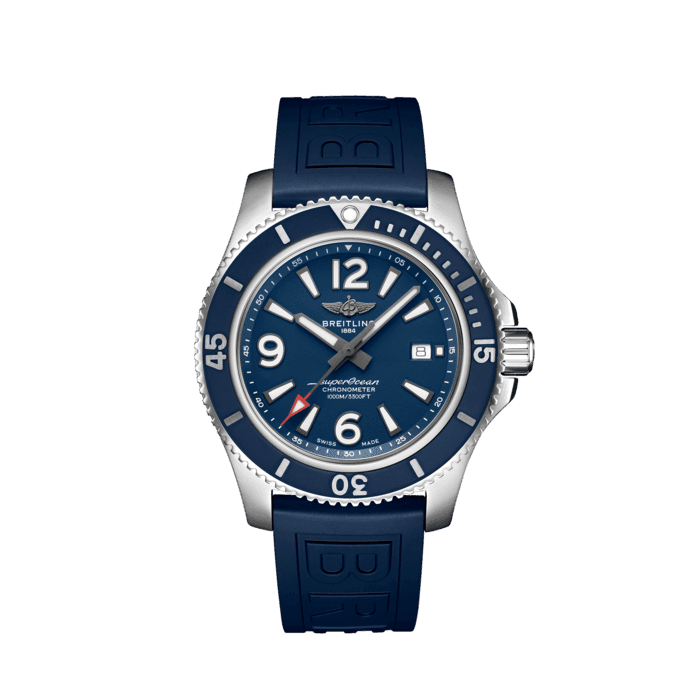 Superocean Automatic 44, Stainless steel - Blue
Sporty, fresh and colorful, the Superocean Automatic 44 is designed for men looking for a sports watch combining serious performance with contemporary style. It is up to any challenge: dive with it, surf with it or swim with it!