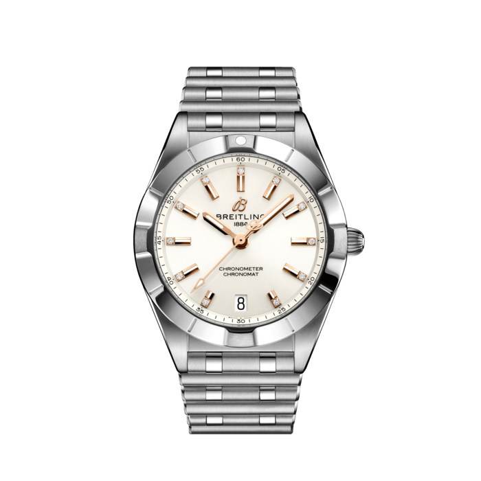 Chronomat 32, Acciaio inossidabile - Bianco
Alla moda e al tempo stesso elegante, il Chronomat 32, di ispirazione moderna-retrò, è l’orologio sportivo e chic versatile per ogni occasione.