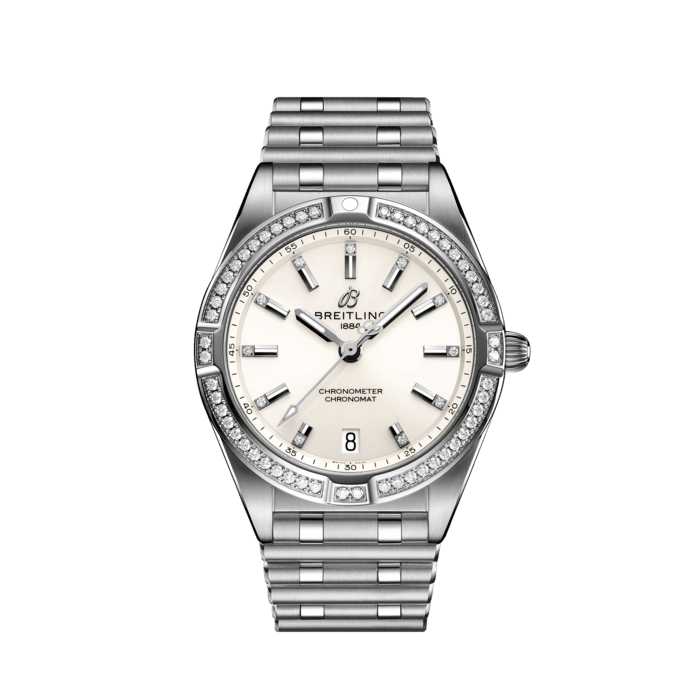 Chronomat 32, Edelstahl (edelsteinbesetzt) - Weiss
Stylish und doch elegant – die Chronomat 32 mit modernem Retro-Touch ist eine vielseitige, sportlich-schicke Uhr für jeden Anlass.