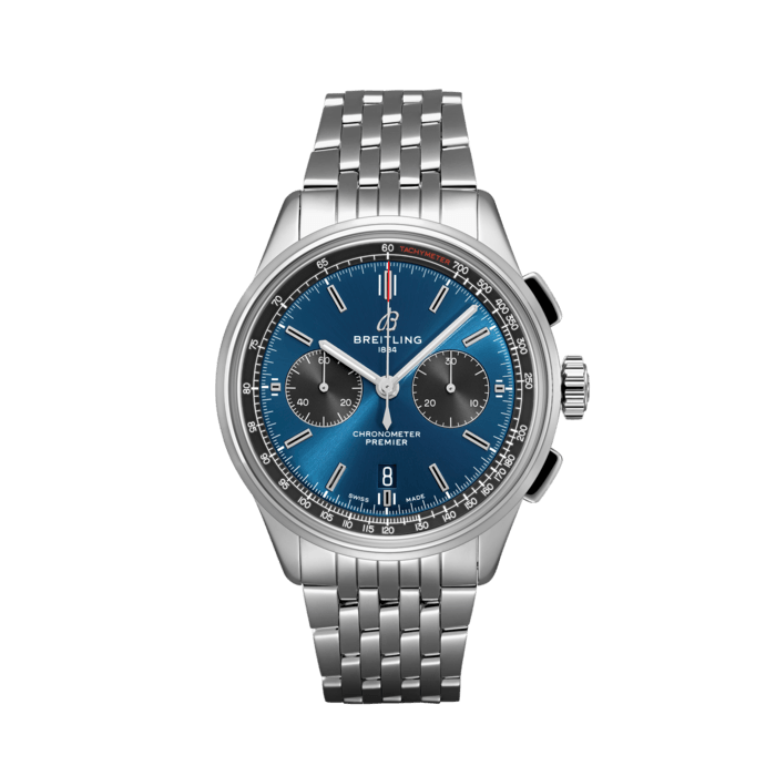 Premier B01 Chronograph 42, Stainless steel - Blue
This stunning Premier B01 Chronograph features a 42 mm stainless steel case.