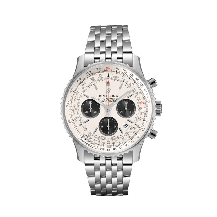 Navitimer B01 Chronograph 43, Stainless steel - Cream
An all-time favorite among pilots and aeronautical enthusiasts since 1952, the Navitimer B01 Chronograph 43 mm combines technical mastery and original design.