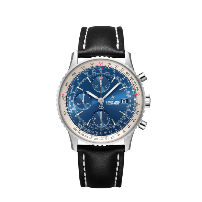 breitling blue face navitimer