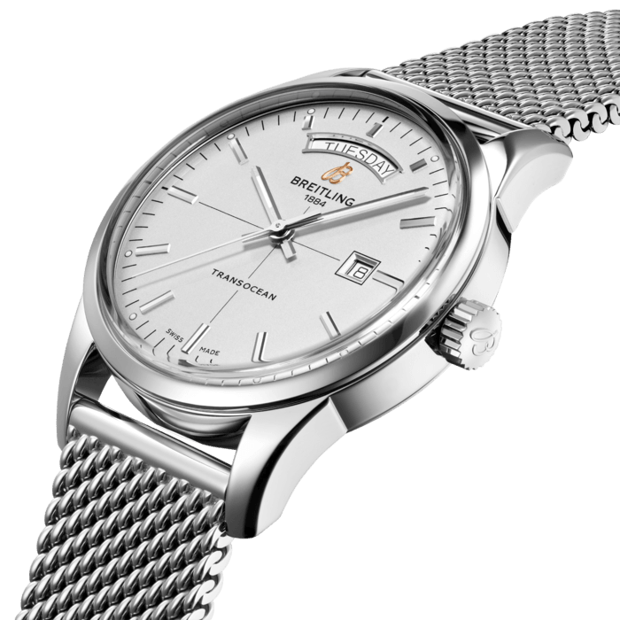 A short-lived precursor to Breitling’s Premier collection, the Transocean, first introduced in 2011, came in a range of caliber and size executions and was notable for its absence of a bezel. One version, the Transocean Chronograph Unitime, was billed as the ultimate travel companion because of its world time-tracking feature. With it, you could easily adjust to a new timezone while keeping an eye on the one you left behind. Above all, this line represented the elegance of a bygone era of travel. While the Transocean line has been discontinued, you can find an updated alternative in today’s Premier collection.