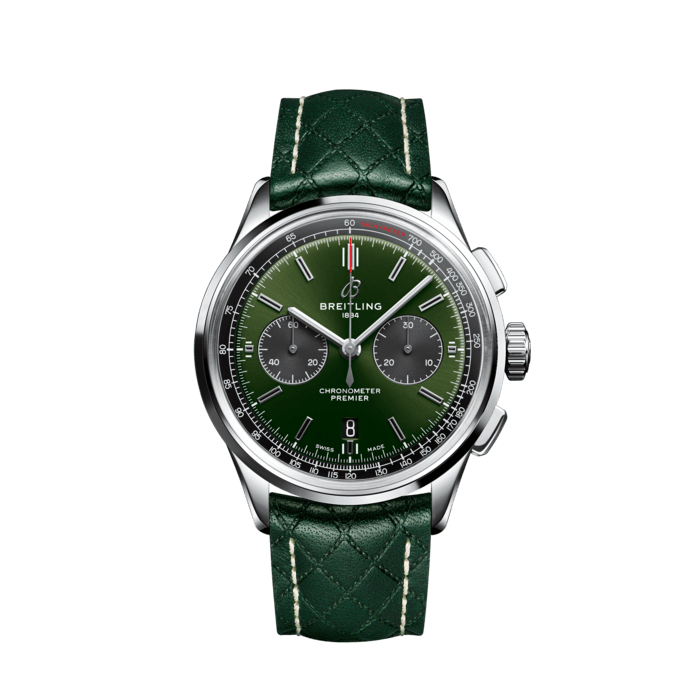 Premier B01 Chronograph 42 Bentley British Racing Green Stainless Steel -  Green AB0118A11L1X1 | Breitling US