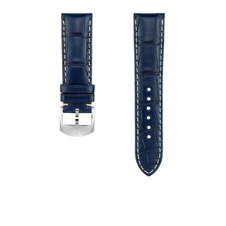Bracelet en cuir d’alligator bleu - 20 mm