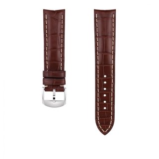 Bracelet en cuir d’alligator marron - 20 mm