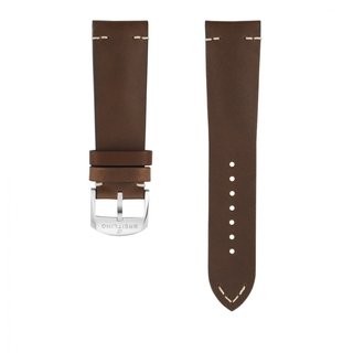 Brown drakkar calfskin leather strap - 23 mm