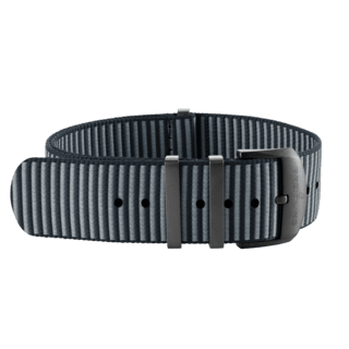 Bracelet une pièce Outerknown en fil ECONYL® gris (avec passants en acier inoxydable avec revêtement DLC) - 22 mm