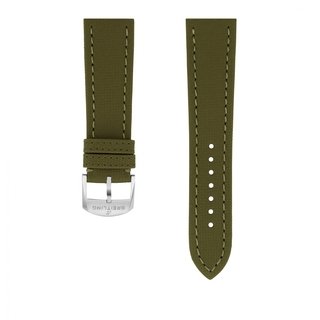 Green military calfskin leather strap - 23 mm