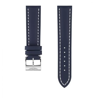 Blaues Kalbslederarmband - 22 mm