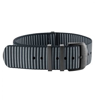 Graues, einteiliges Outerknown-Armband aus ECONYL® (mit Halterungen aus DLC-beschichtetem Edelstahl) - 24 mm