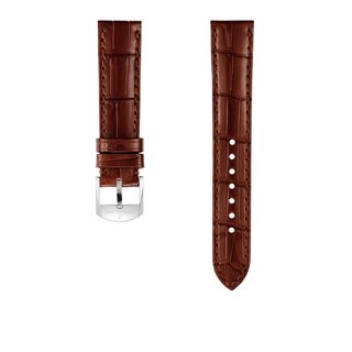 Brown alligator leather strap - 18 mm