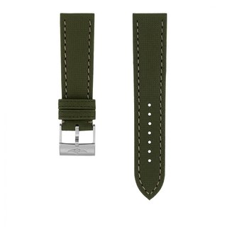 Bracelet en cuir de veau vert militaire - 22 mm