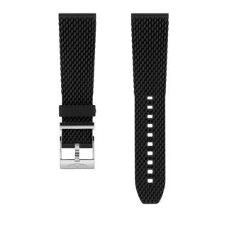 Bracelet en caoutchouc tressé noir - 24 mm