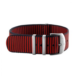 Pulseira simples em tecido ECONYL® da Outerknown vermelho (com presilhas de aço inoxidável) - 22 mm