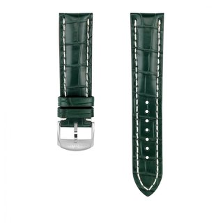 Cinturino in pelle di coccodrillo verde - 22 mm