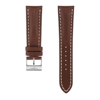 Bracelet en cuir de veau Novonappa marron - 24 mm