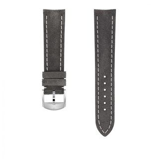 Anthracite nubuck calfskin leather strap