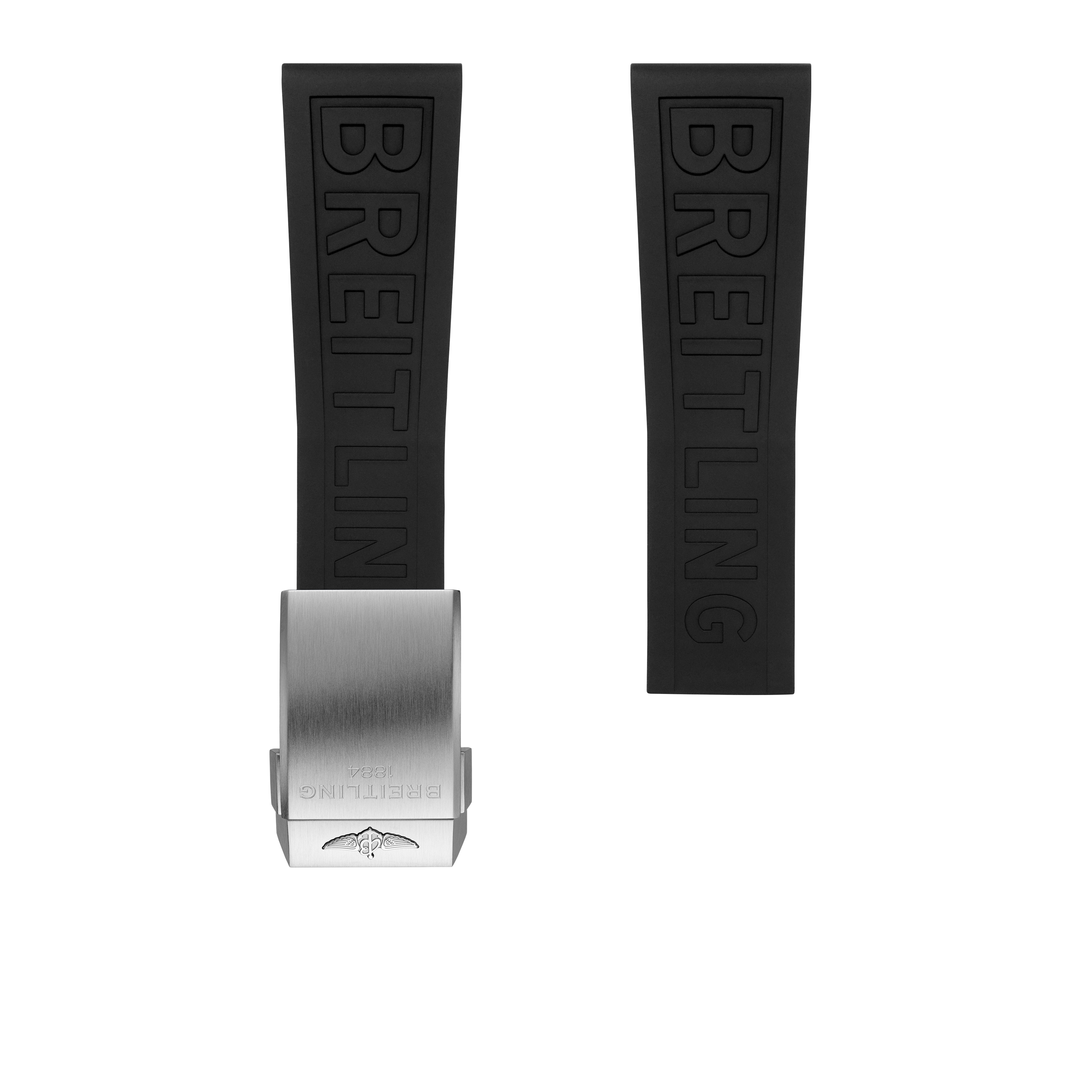 Bracelete de borracha Diver Pro preta - 24 mm