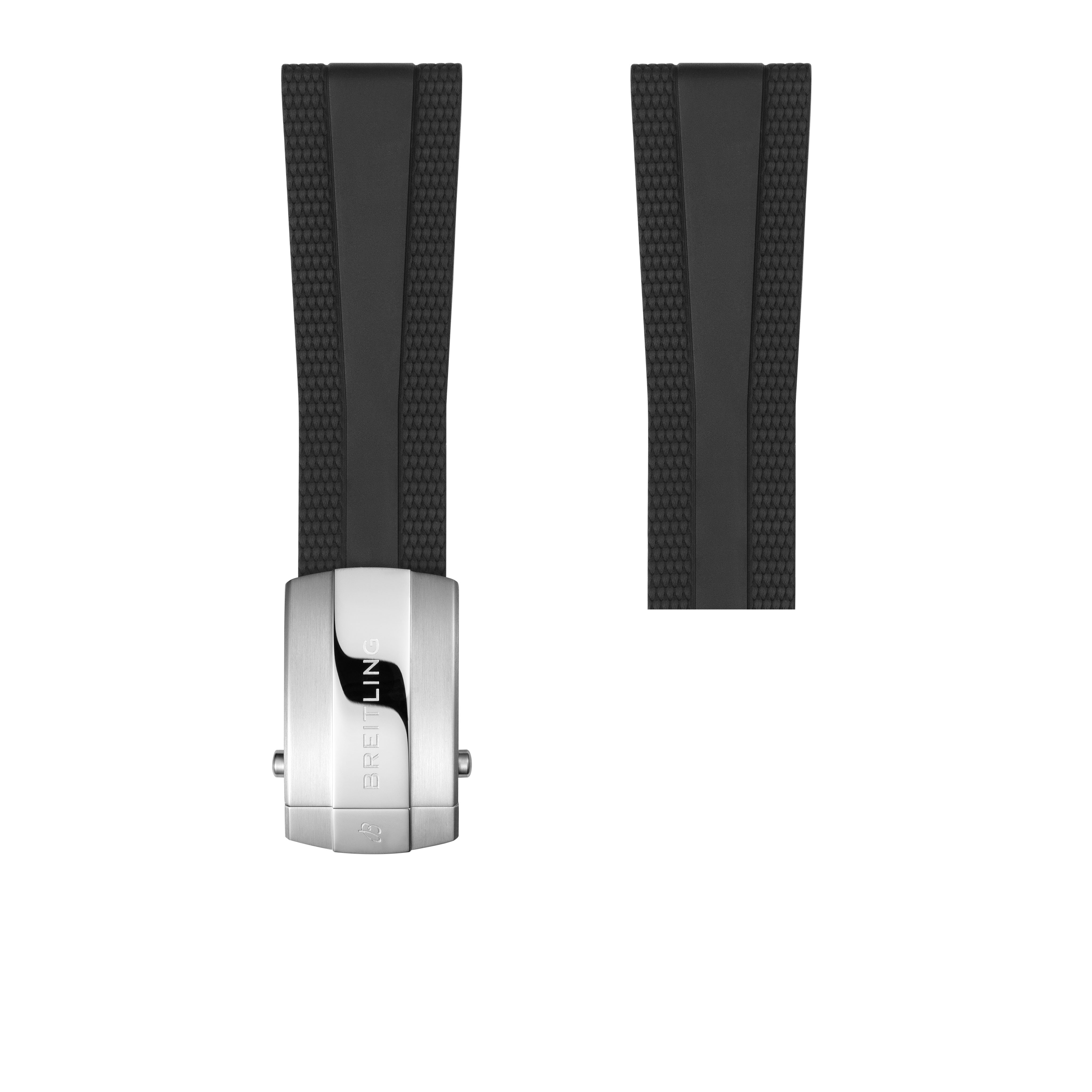 Bracelet en caoutchouc noir - 24 mm