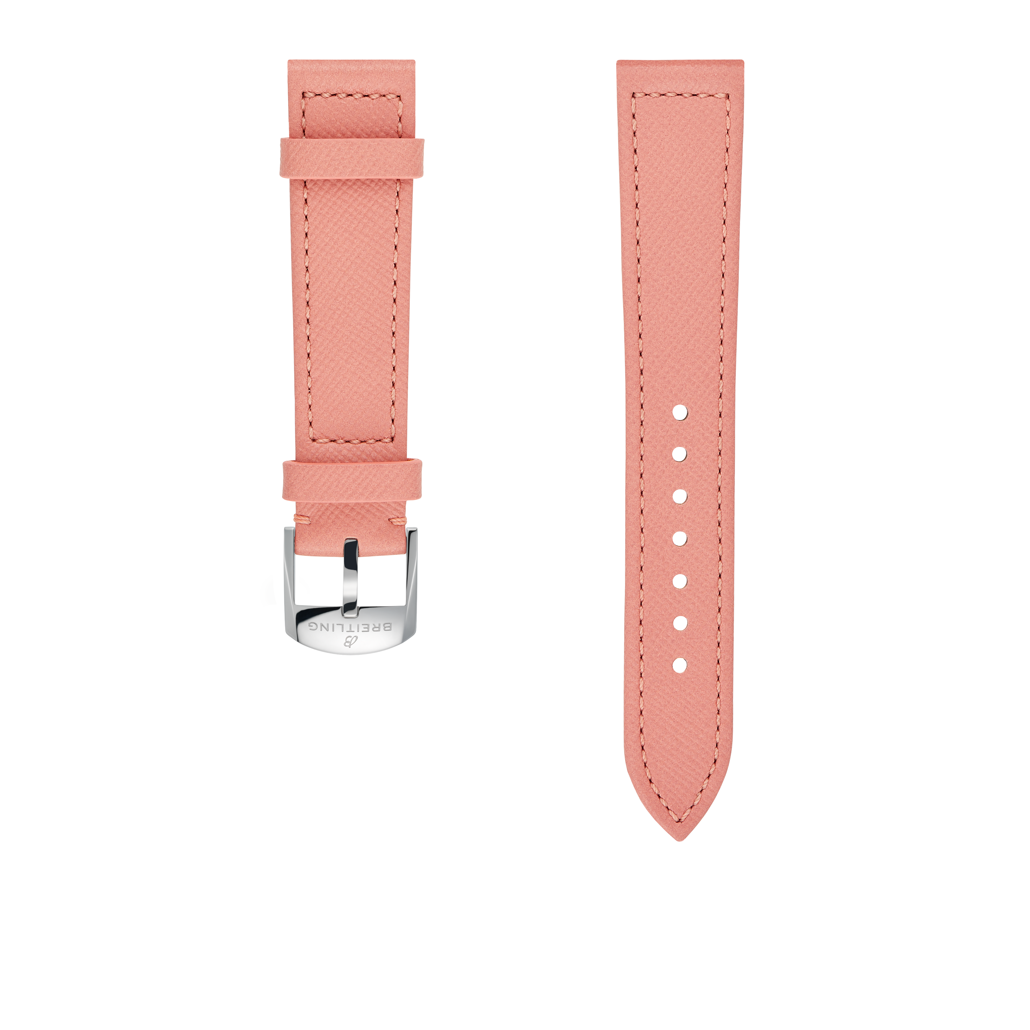 Raspberry calfskin leather strap - 18 mm