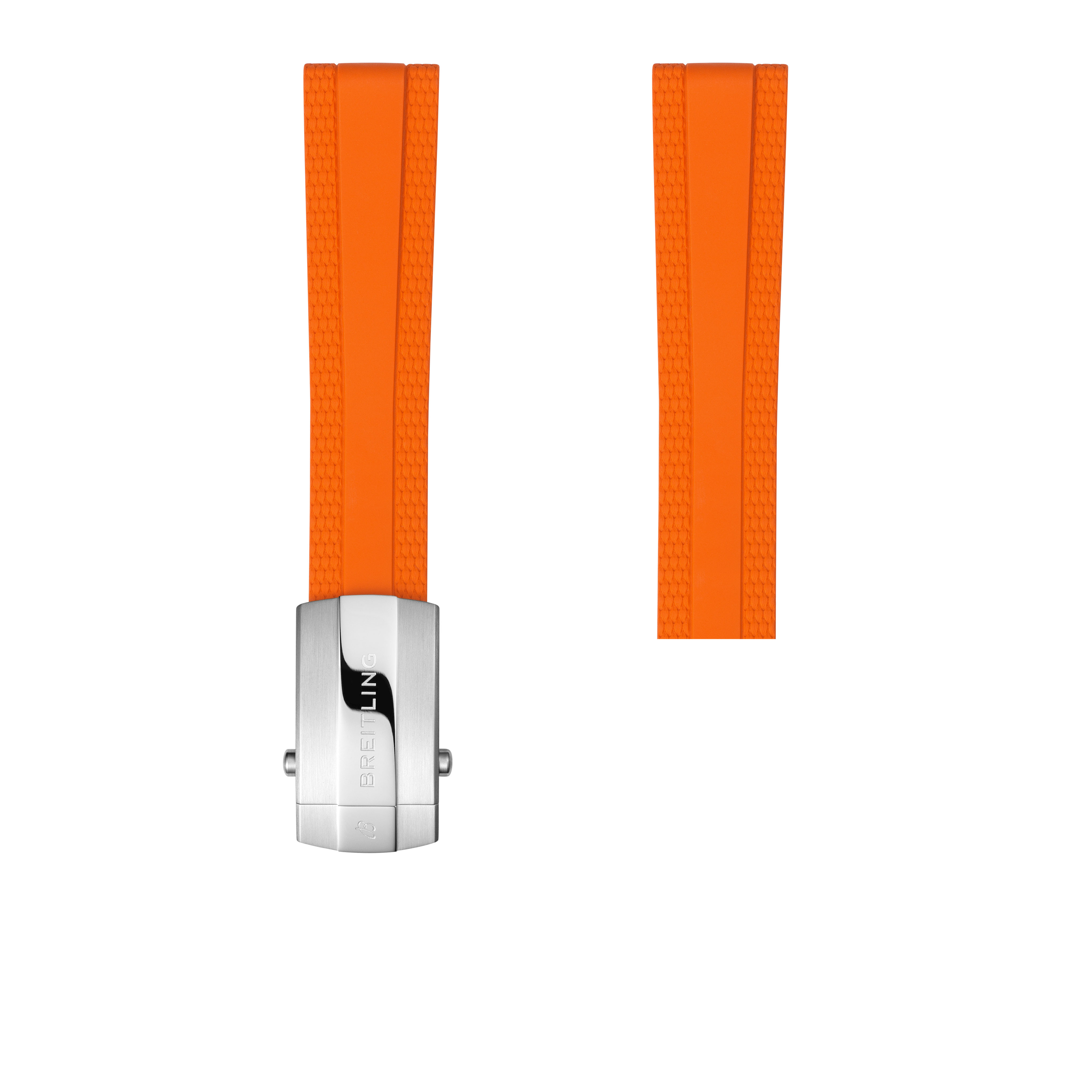 Mandarinfarbenes Kautschukarmband - 18 mm