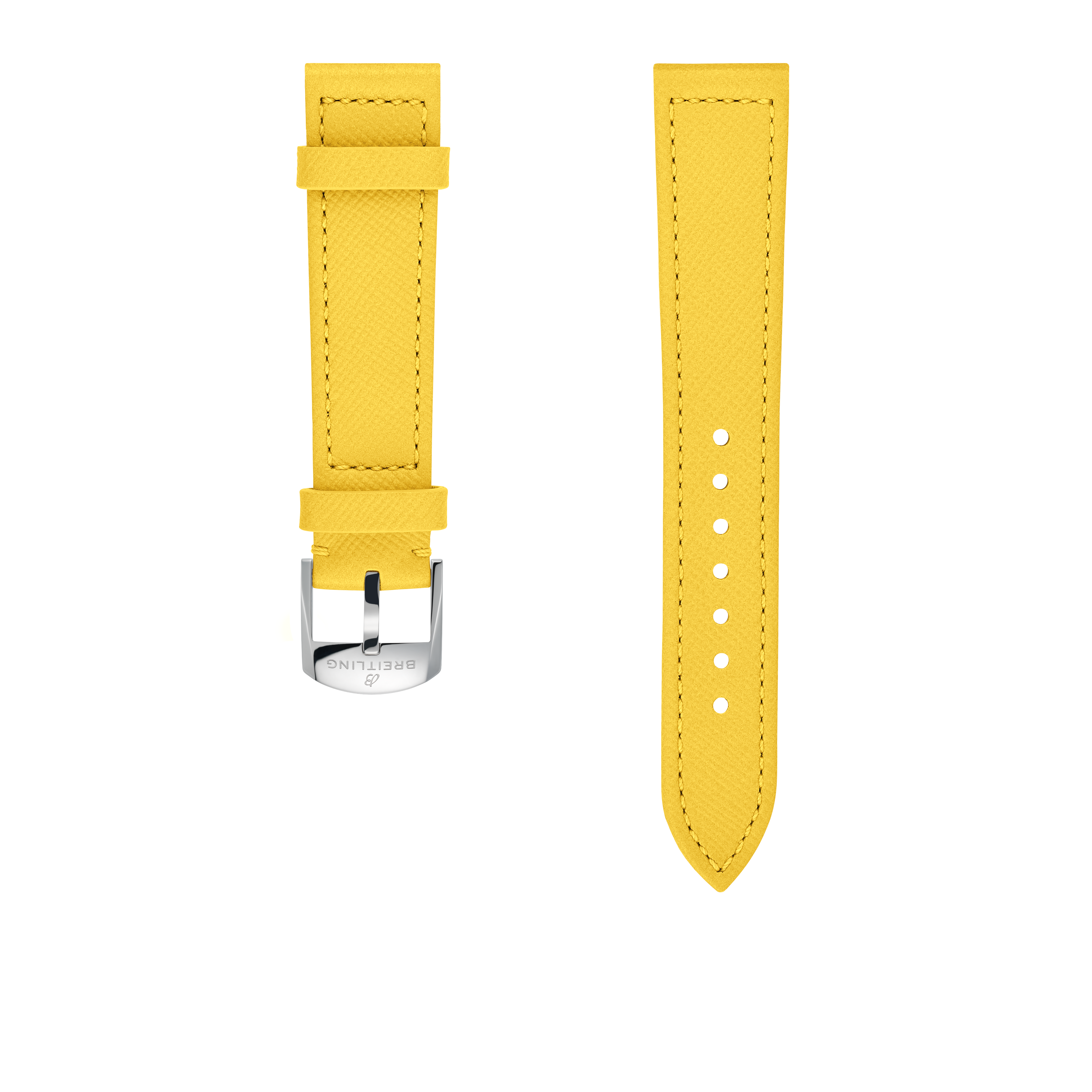 Lemon calfskin leather strap - 18 mm