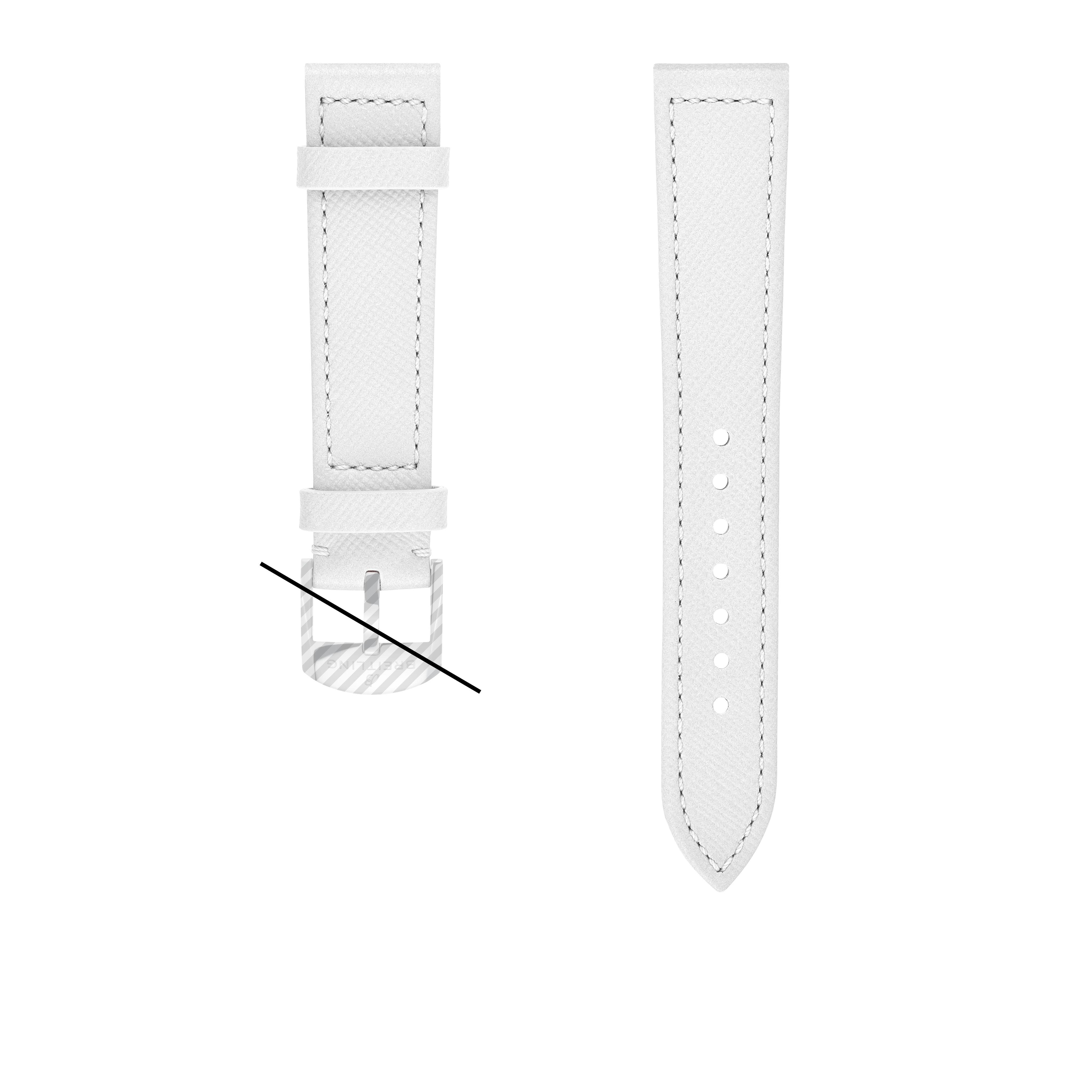 White calfskin leather strap - 18 mm 542X | Breitling