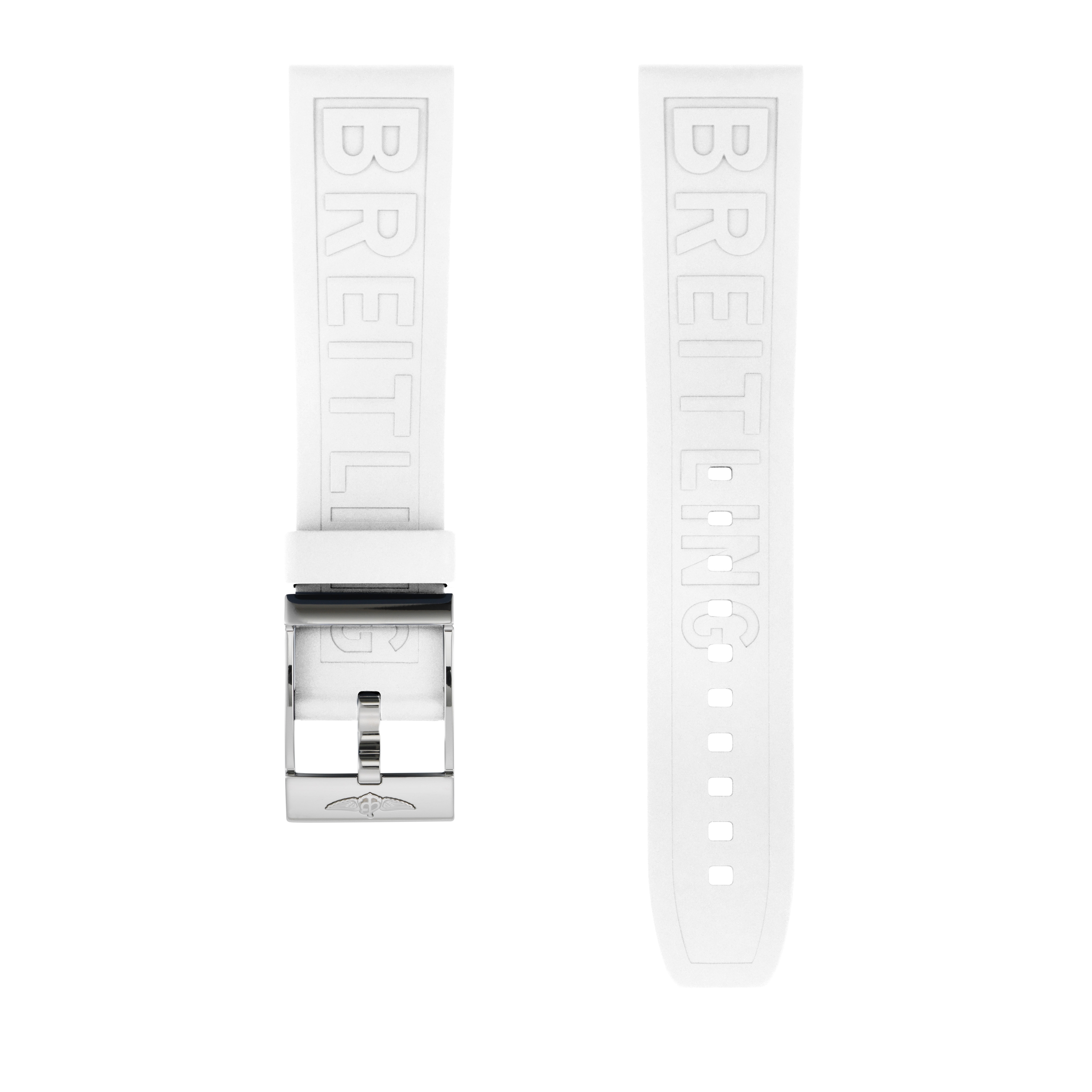 Bracelet en caoutchouc Diver Pro blanc - 22 mm