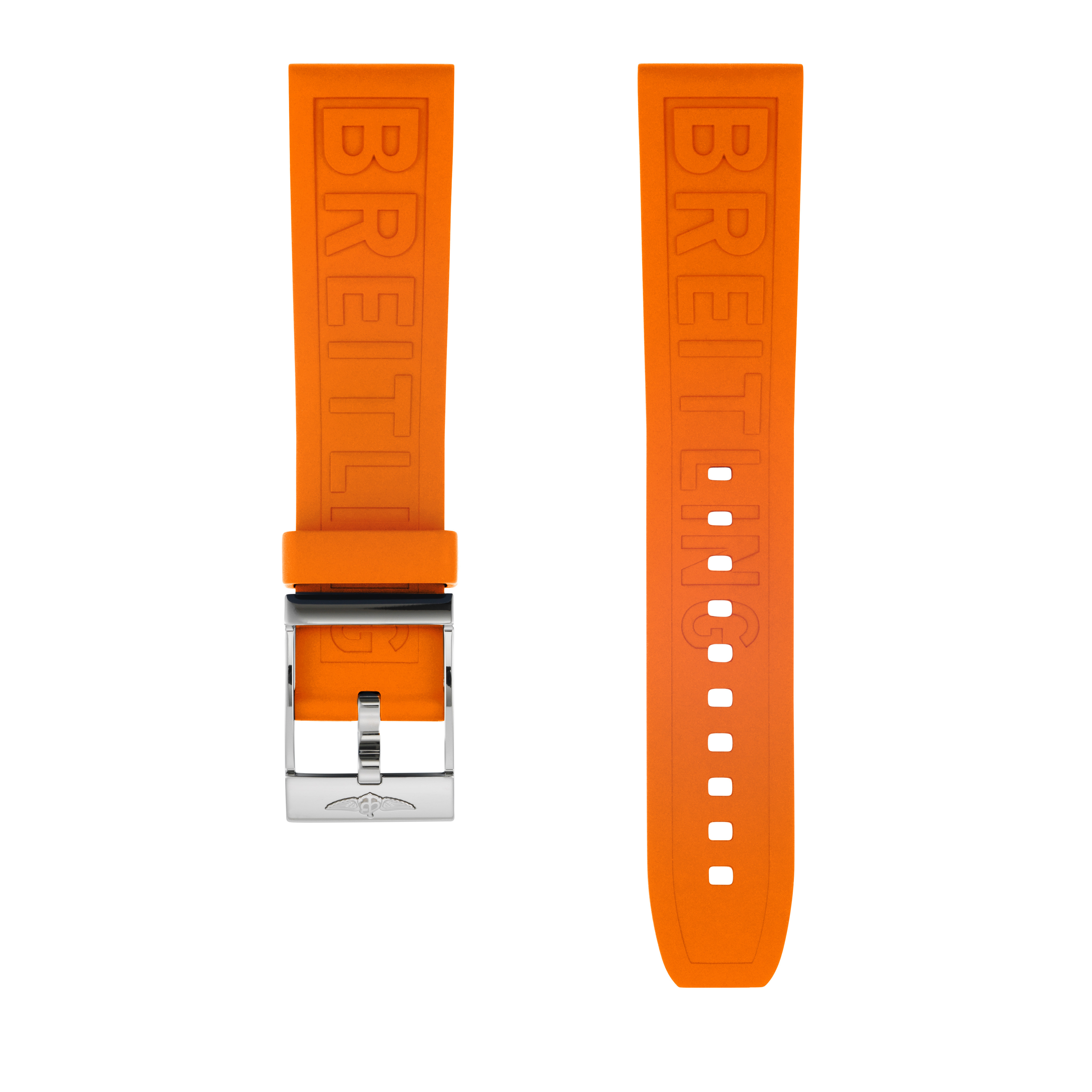 Orangefarbenes Diver Pro Kautschukarmband - 22 mm
