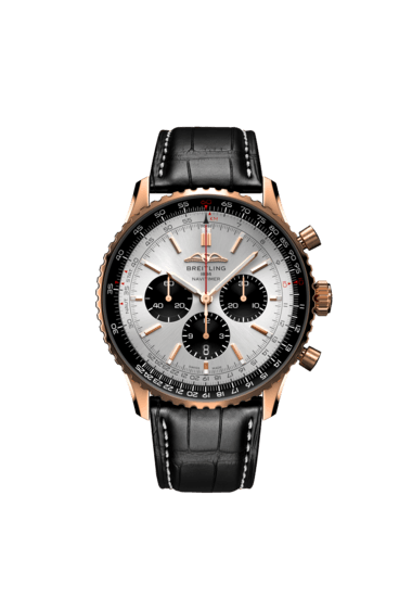 Breitling Navitimer Chronograph GMT 46 Stainless Steel 46mm Black Dial  Leather Strap A24322121B2X1 - BRAND NEW