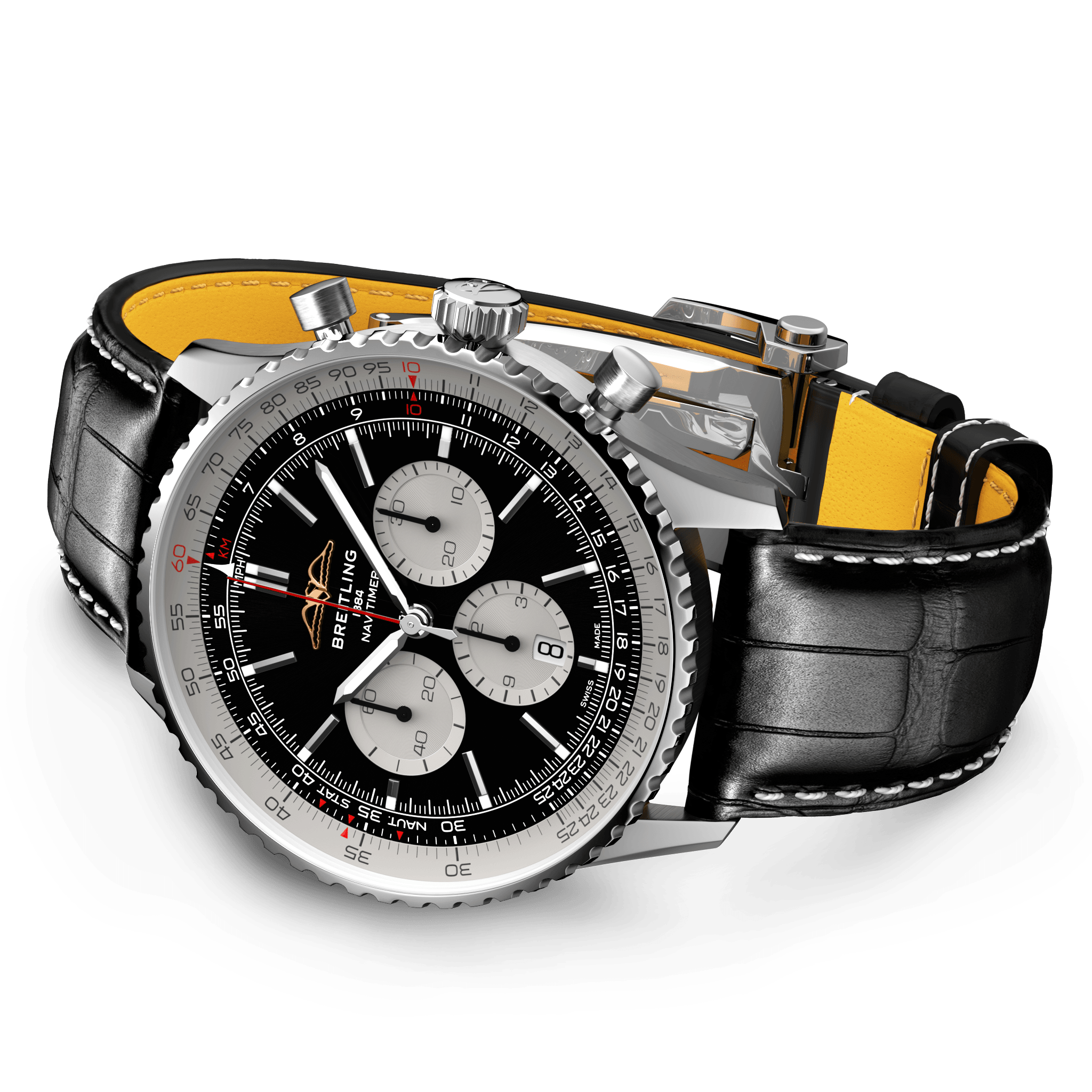 Navitimer B01 Chronograph 46 Acier inoxydable Noir AB0137211B1P1 Breitling