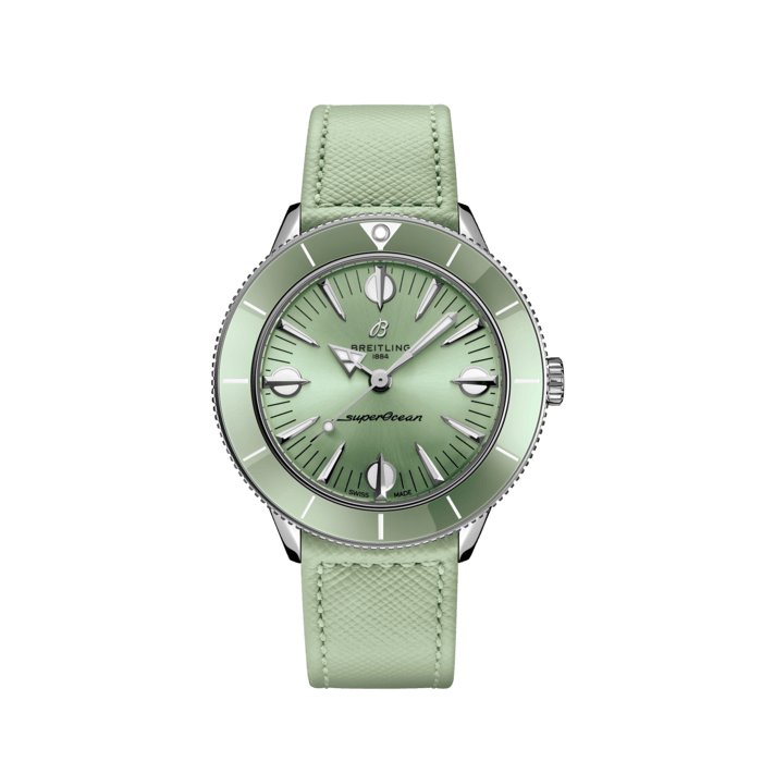 Superocean Heritage '57 Pastel Paradise, Stainless steel - Mint green
Breitling’s colorful tribute to the original SuperOcean, and the very essence of style at sea.​