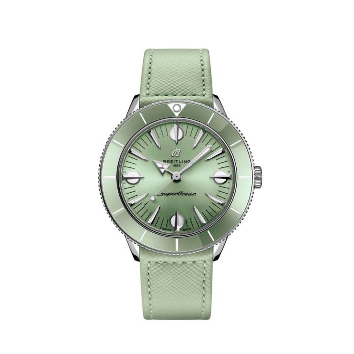 Superocean Heritage '57 Pastel Paradise, Acero inoxidable - Verde menta
El colorido tributo de Breitling al SuperOcean original, y a la verdadera esencia del estilo marinero.