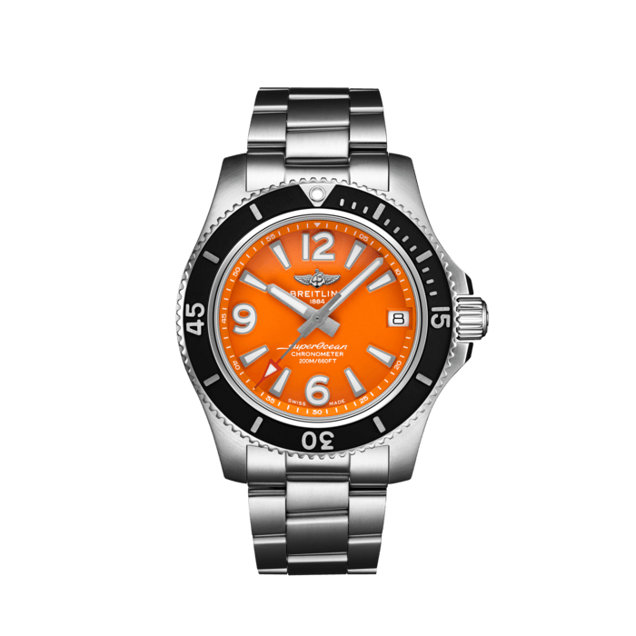 Superocean Automatic 36, Stainless steel - Orange
Sporty, fresh and colorful, the Superocean Automatic 36 is designed for women looking for a watch that combines versatility, performance and style.