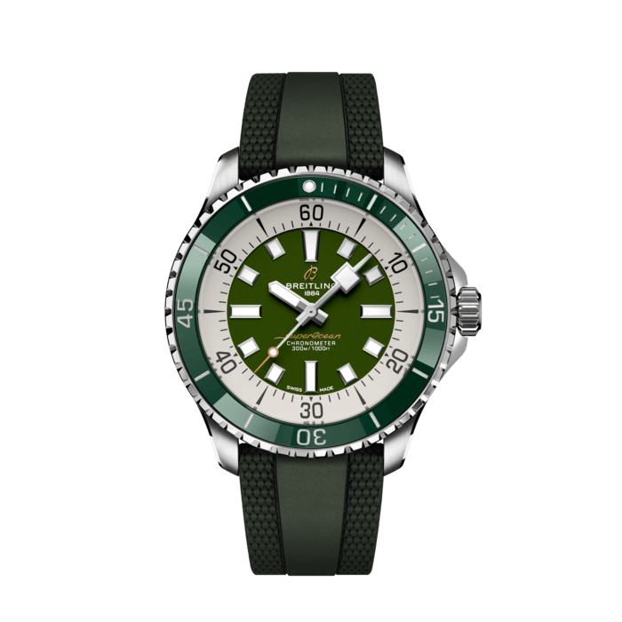 Superocean Automatic 44, Stainless steel - Green
Performance and style for all your water-based pursuits.