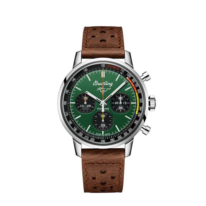 Top Time Ford Mustang, Stainless steel - Green
Breitling's unconventional chronograph with a motoring twist.