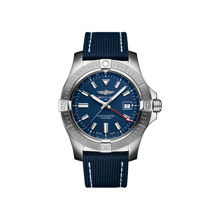 Avenger Automatic GMT 45, Edelstahl - Blau
Die markante, extrem robuste und stossfeste Avenger Automatic GMT 45 verfügt über einen zusätzlichen roten Zeiger, der eine zweite Zeitzone anzeigt. Als echte Breitling Avenger kann sie auch mit Handschuhen bedient werden und bietet jedem Abenteurer in der Luft unübertroffene Sicherheit und Zuverlässigkeit.