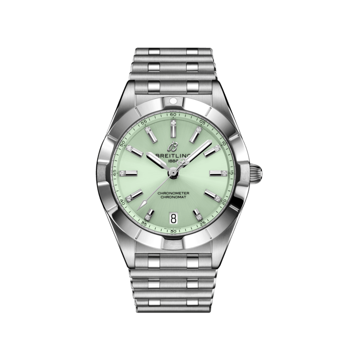 Chronomat 32, Acciaio inossidabile - Verde menta
Alla moda e al tempo stesso elegante, il Chronomat 32, di ispirazione moderna-retrò, è l’orologio sportivo e chic versatile per ogni occasione.