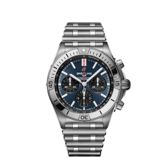 Chronomat B01 42, Stainless steel - Blue
Breitling’s all-purpose watch for your every pursuit.
