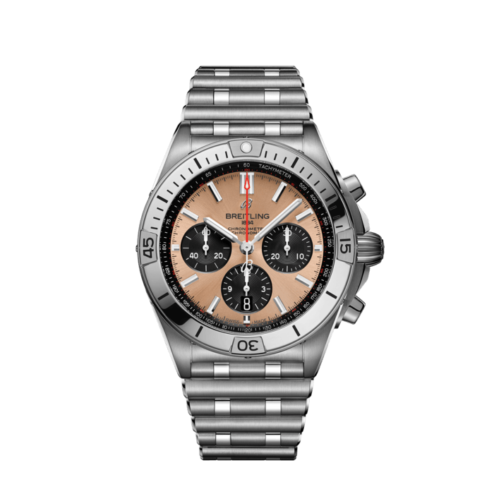 Chronomat B01 42, Acier inoxydable - Cuivre
La montre polyvalente de Breitling adaptée à toutes vos envies.