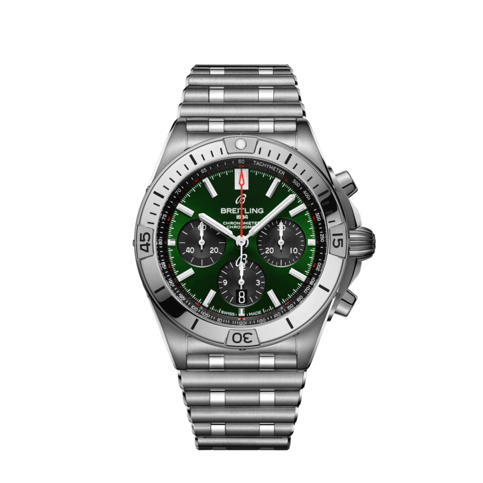 Chronomat B01 42 Bentley, Stainless steel - Green
Breitling’s all-purpose watch for your every pursuit.