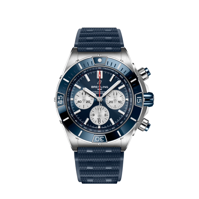 Super Chronomat B01 44, Edelstahl - Blau
Die leistungsstarke Breitling Uhr für alle Gelegenheiten.