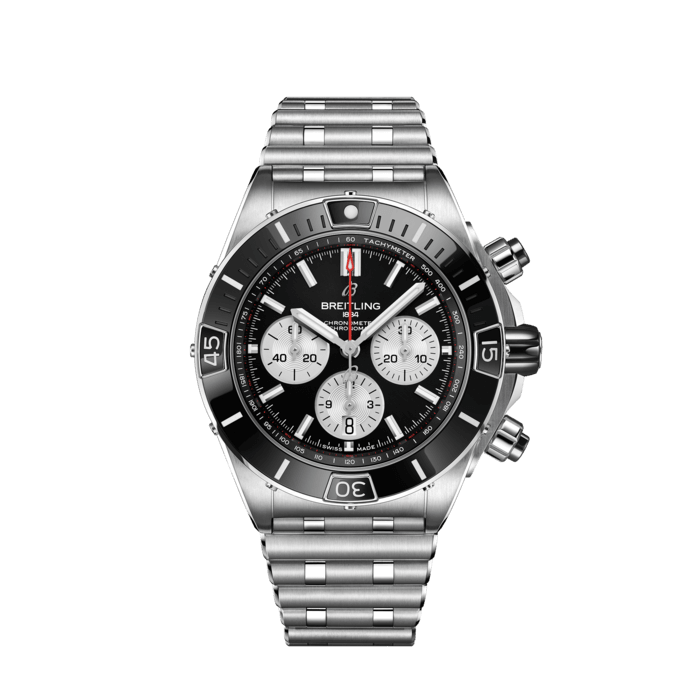 Super Chronomat B01 44, Edelstahl - Schwarz
Die leistungsstarke Breitling Uhr für alle Gelegenheiten.