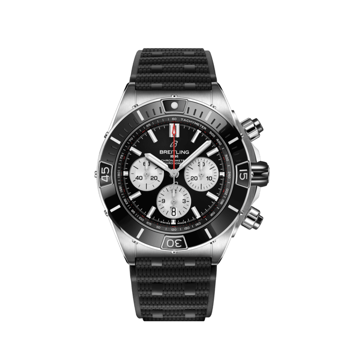 Super Chronomat B01 44, Stainless steel - Black
Breitling’s supercharged watch for your every pursuit.