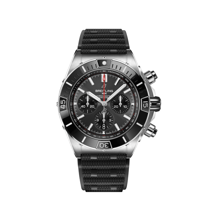 Super Chronomat B01 44, Stainless steel - Anthracite
Breitling’s supercharged watch for your every pursuit.