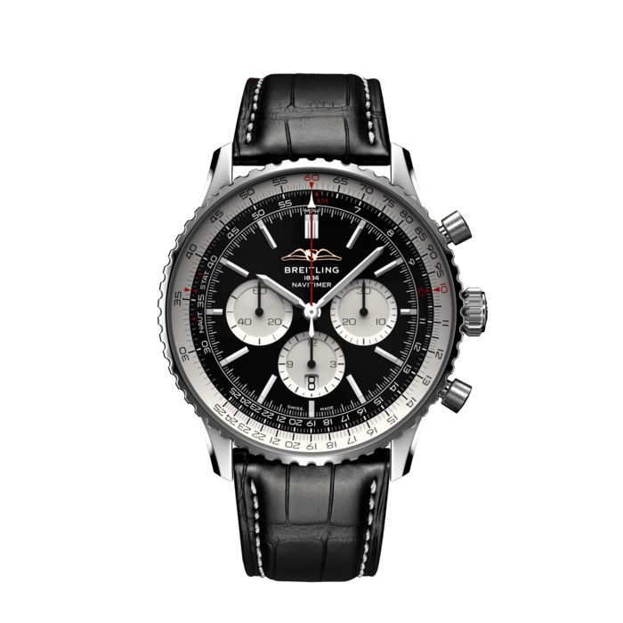 Navitimer B01 Chronograph 46, Stainless steel - Black
Breitling’s iconic pilot’s chronograph – for the journey.