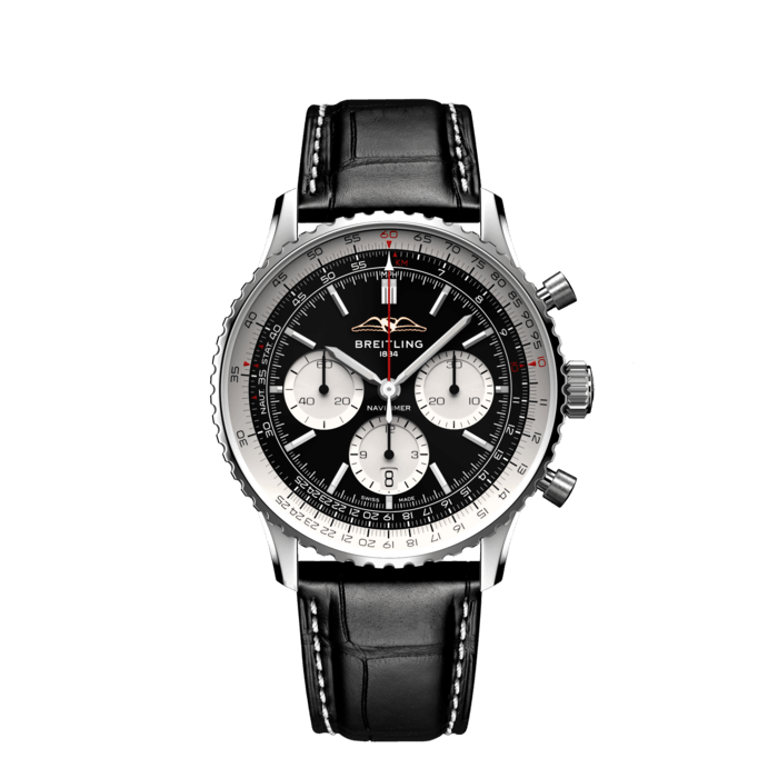 Navitimer B01 Chronograph 43, Acciaio inossidabile - Nero
Iconico cronografo da pilota di Breitling: eccellente compagno di viaggio.